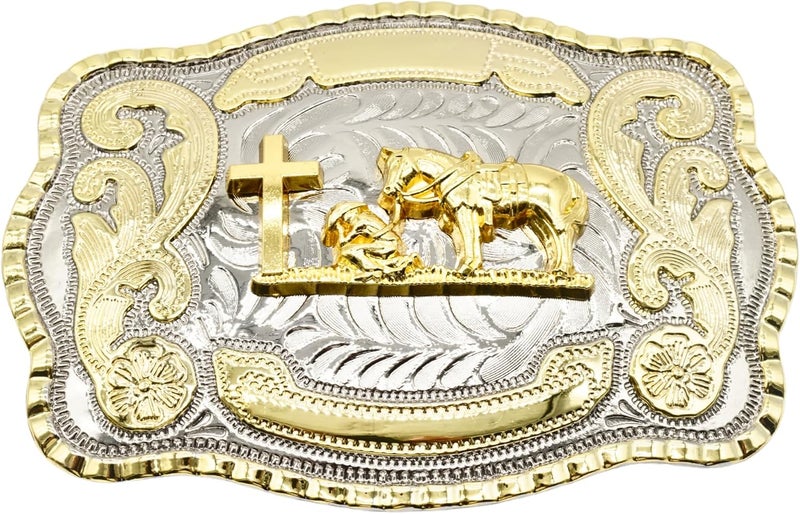 WMG Western Belt Buckles for men women - Praying Rodeo Cowboy Belt Buckle for Men Women - Fits Up to 2 Inch Belts - Image 1